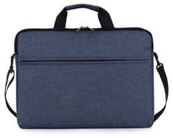 Een laptoptas voor 17-inch laptops, ergonomisch ontworpen, waterdicht en duurzaam, stijlvol, blauw.