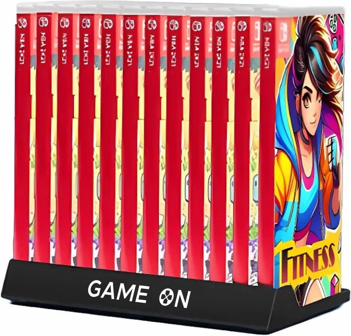 Xainy – Card case houder zwart geschikt voor 12 Nintendo Switch of Switch 2 game boxes | Switch-games accessoires | Spellen decoratief games stand | Opberg decoratie box / opbergbox voor OLED / Lite consoles — afbeelding 1