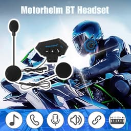 Aura® Motorhelm Headset - Helm Headset - Koptelefoon - Waterdicht - Zwart - 10cm x 10cm x 10cm — thumbnail 3