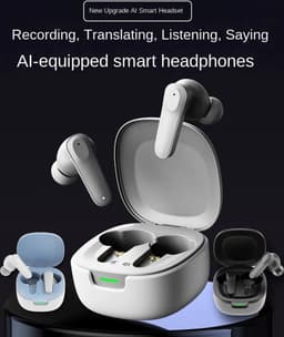 Earbuds voor Taalvertalers - Ondersteuning voor 144 Talen - Instant Voice Translator Apparaat - Real Time WL BT Stemtaalvertaler Hoofdtelefoon voor Binnen en Buiten — thumbnail 5