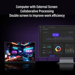 Draagbare Monitor - Externe Display Secundair Scherm - Productiviteit Verhogend - Full HD Anti-reflectie - 156 Inch - Zwart — thumbnail 3