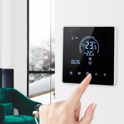 Intelligente programmeerbare thermostaat, geschikt voor verwarming en koeling in huis, met 7-daagse timer, energiebesparende modus en eenvoudige installatie. — thumbnail 4