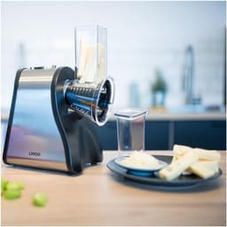 Elektrische Rasp - Keukenrasp Multipraat - Snel Ingrediënten Bereiden - 4-in-1 Kegels - 200 Watt - Zwart — thumbnail 2