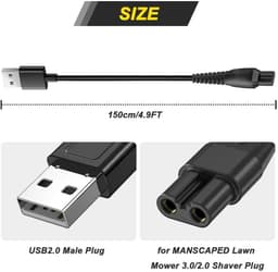 Dailygoods - USB-oplaadkabel voor MANSCAPED-grasmaaier - 4 stuks — thumbnail 3