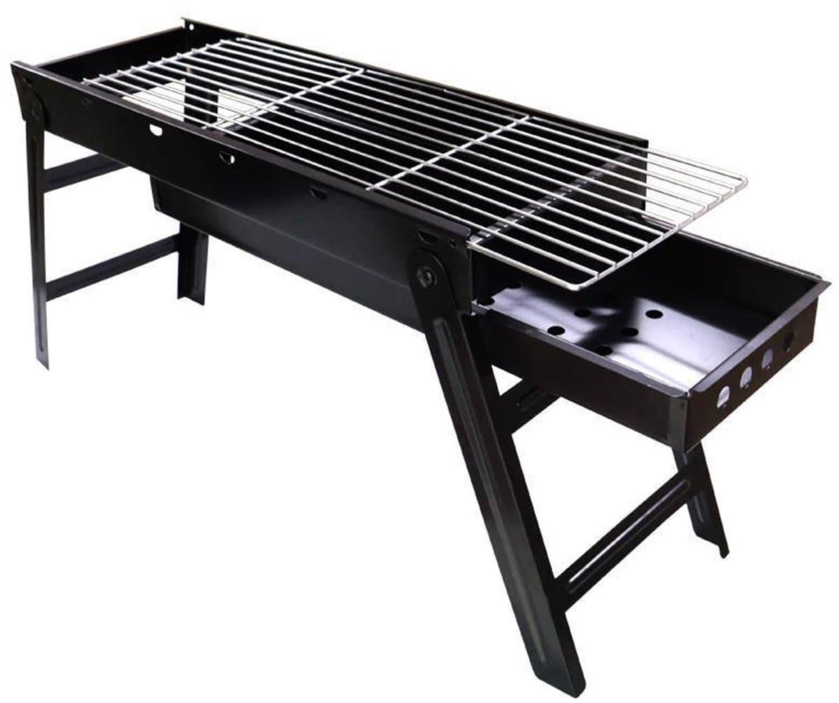 BBQ-grill - Draagbare BBQ-grill - Houtskool BBQ-grill - Opvouwbare draagbare BBQ-grill - Roestvrijstalen barbecuegrill - Opvouwbaar - Draagbaar - 60*20*30 cm - Geschikt voor buiten, kamperen, tuin, enz. - Zwart — afbeelding 1