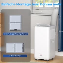 4-in-1 Mobiele Airco - Draagbare Airconditioner - 4-in-1 Koelen, Ontvochtiger, Ventilator & Slaapstand - 12000 BTU - voor 18-35 m² - met Afstandsbediening & — thumbnail 10