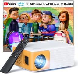 Yoton Y3 Mini Beamer - 7500 Lumen - 20000+ Uur - Compatibel met HDMI, USB, AV, Laptop, Smartphone - Wit en Geel — thumbnail 2