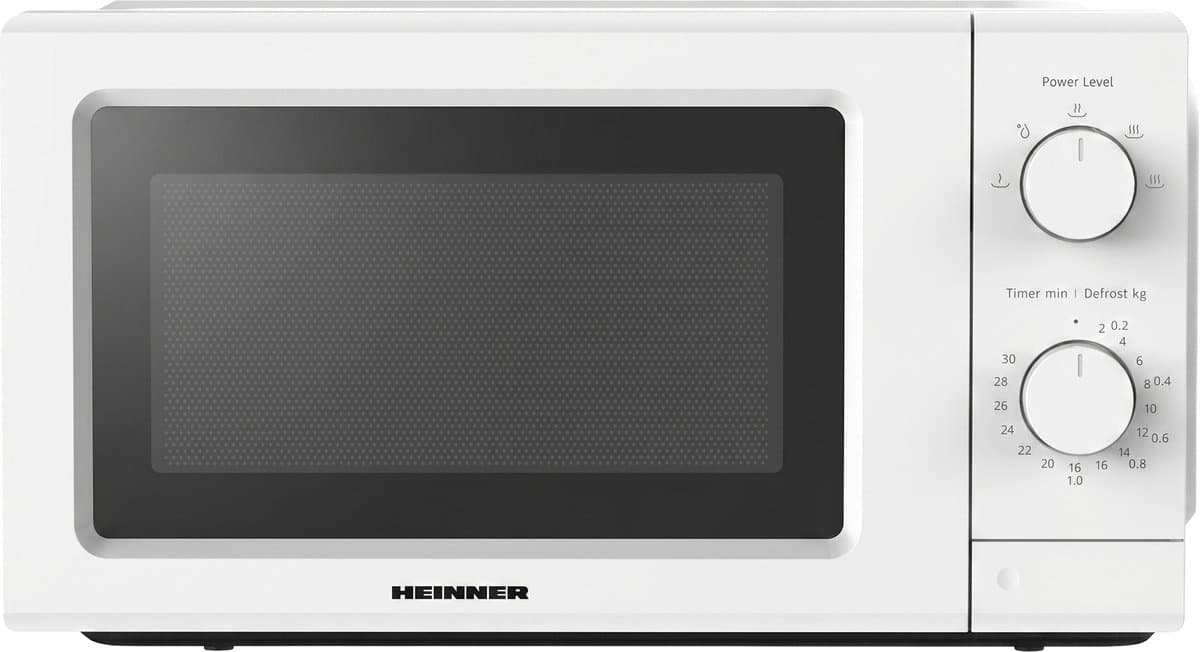 Heinner HMW-MD20IVWH Inverter Solo Magnetron Vrijstaand 19 Liter - 700W met 5 Vermogensniveaus - Inverter Technologie voor Gelijkmatig Verwarmen - Ontdooifunctie & Timer - Mechanische Bediening - Wit — afbeelding 1