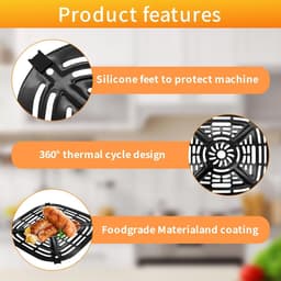 Accessoires en vervangingsonderdelen voor de airfryer: bakplaat, grillrooster, krokante plaat, grillrooster (met rubberen beschermlaag). — thumbnail 2