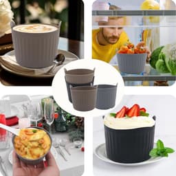 Set van 6 Herbruikbare Siliconen Mallen voor Airfryer, Ideaal voor Eieren, Taarten en Desserts — thumbnail 6