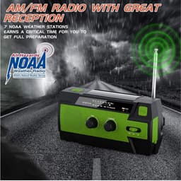 Noodradio Solar Opwindbaar en Batterij - Noodpakket - Draagbare Survival Radio - 4000 mAh - Powerbank Zonneenergie - Bouwradio - Zaklamp – Rood — thumbnail 3