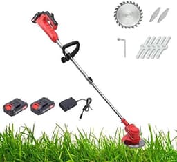Elektrische Grasmaaier - Accu Grastrimmer - Gazon Onderhoud - Inclusief Batterij - 120 mm Maaibreedte - Zwart — thumbnail 5