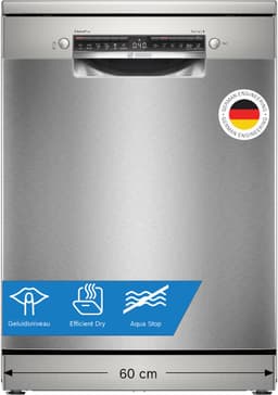 Bosch SMS4EAI28E - Serie 4 - Vrijstaande vaatwasser - 60 cm - Geborsteld staal - Anti-fingerprint - Energielabel A - Home Connect — thumbnail 1