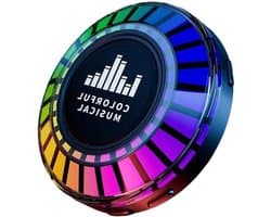 Mini Bluetooth Luidspreker - Draagbare Geluidsbox - Muziek Luisteren - Geluidsynchronisatie Verlichting - 6 cm diameter - Zwart