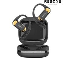 REBØNE® AERO Open Ear Oortjes - Sport Oordopjes - Oortjes Draadloos - Draadloze Oordopjes Hardlopen - Bluetooth 6.0 - 30 uur batterijduur - IPX5 Waterdicht - Goud