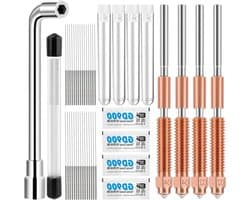 3D-printer Mondstuk Set - Printer Nozzle Kit - 3D Printen - Snelwissel Metaal Design - 02 mm en 04 mm