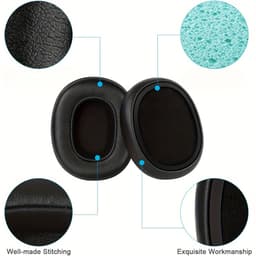 Vervangende oorschelpen uit één stuk Geschikt voor Skullcandy Crur Evo, hoogwaardige vervangende oorschelpen Geschikt voor Skullcandy Crur Wireless/Evo/ANC, Hesh 3/EVO/ANC hoofdtelefoons, vervangende oorschelpen, zwart. — thumbnail 2