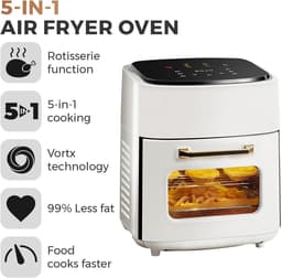 5-in-1 Digitale Airfryer en Oven - 15L - 1400W - Olievrij Bakken - LED-Scherm - Voor Gezinnen & Studenten - zwart — thumbnail 6