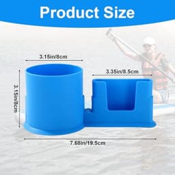 bekerhouders voor paddleboards, PP-materiaal, anti-kantelbescherming, kajakbekerhouder voor stand-up paddleboards, accessoires (blauw en rood) — thumbnail 2