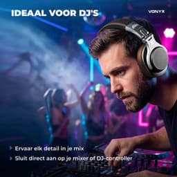 DJ koptelefoon draadloos - Vonyx HDX120WSN - Over ear koptelefoon - Headphones Bluetooth - Aluminium — thumbnail 2