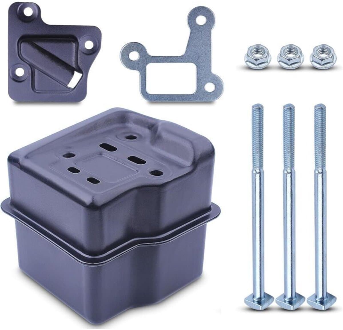 De uitlaatsets die geschikt zijn voor de STIHL 029 039 MS310 MS290 MS390 serie kettingzagen bevatten accessoires zoals uitlaatpijpen, pakkingen, schroeven en moeren, en demperbeugels. — afbeelding 1