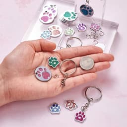 Set van 20 glitterende katten- en hondenpoot hangers voor het maken van DIY sieraden, ideaal als geluksbrenger en decoratieve accessoires — thumbnail 3