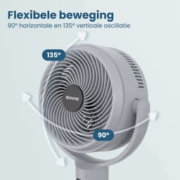 Auronic Statiefventilator - Staande Tafel en Vloerventilator - 9 Standen en Timer - Luchtkoeler - Stil - Met Afstandsbediening en Display - Fan - Grijs — thumbnail 4