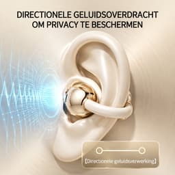 M79 - Open Ear Oortjes - Oortjes Draadloos - Sport Oordopjes - AI vertaalfunctie - 5.4 Bluetooth - Clip On - 16 uur - Spatwaterdicht - IPX5 - Oorclips - Voor sport en kantoor - Goud — thumbnail 2