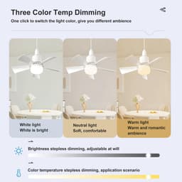 Dailygoods - Plafondventilator - Verlichting - Dimbare gloeilamp - Slimme afstandsbediening - 3 windsnelheden - Ideaal voor slaapkamer en keuken — thumbnail 5