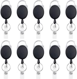 Retractable ID Kaarthouder met Carabiner Sleutelhanger - 10 Stuks voor Kantoor en Winkel, Handig en Duurzaam — thumbnail 1