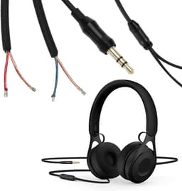 Golden crown - Hoofdtelefoon reparatie kabel - 3,5 mm jack connector - Zwart - Audio kabel - 2 stuks - Geschikt voor hoofdtelefoons — thumbnail 3