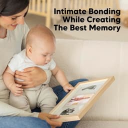 Fotolijst voor poot- en handafdrukken – Inktkussentje voor baby's – DIY-lijst voor hand- en voetafdrukken – Aandenken aan de eerste verjaardag – Herinneringsset voor hand- en voetafdrukken – Inktkussentje en afdruklijst pasgeborenen – 20x32,8x1,8cm — thumbnail 2