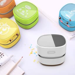 KZQ Mini-bureaustofzuiger – Duurzame mini-bureaustofzuiger (voor bureaus, lades en aanrechtbladen), draagbare draadloze bureaustofzuiger, ideaal kantooraccessoire, wit, USB-oplaadbaar — thumbnail 2