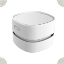 KZQ Mini-bureaustofzuiger – Duurzame mini-bureaustofzuiger (voor bureaus, lades en aanrechtbladen), draagbare draadloze bureaustofzuiger, ideaal kantooraccessoire, wit, USB-oplaadbaar — thumbnail 1