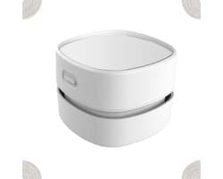 KZQ Mini-bureaustofzuiger – Duurzame mini-bureaustofzuiger (voor bureaus, lades en aanrechtbladen), draagbare draadloze bureaustofzuiger, ideaal kantooraccessoire, wit, USB-oplaadbaar