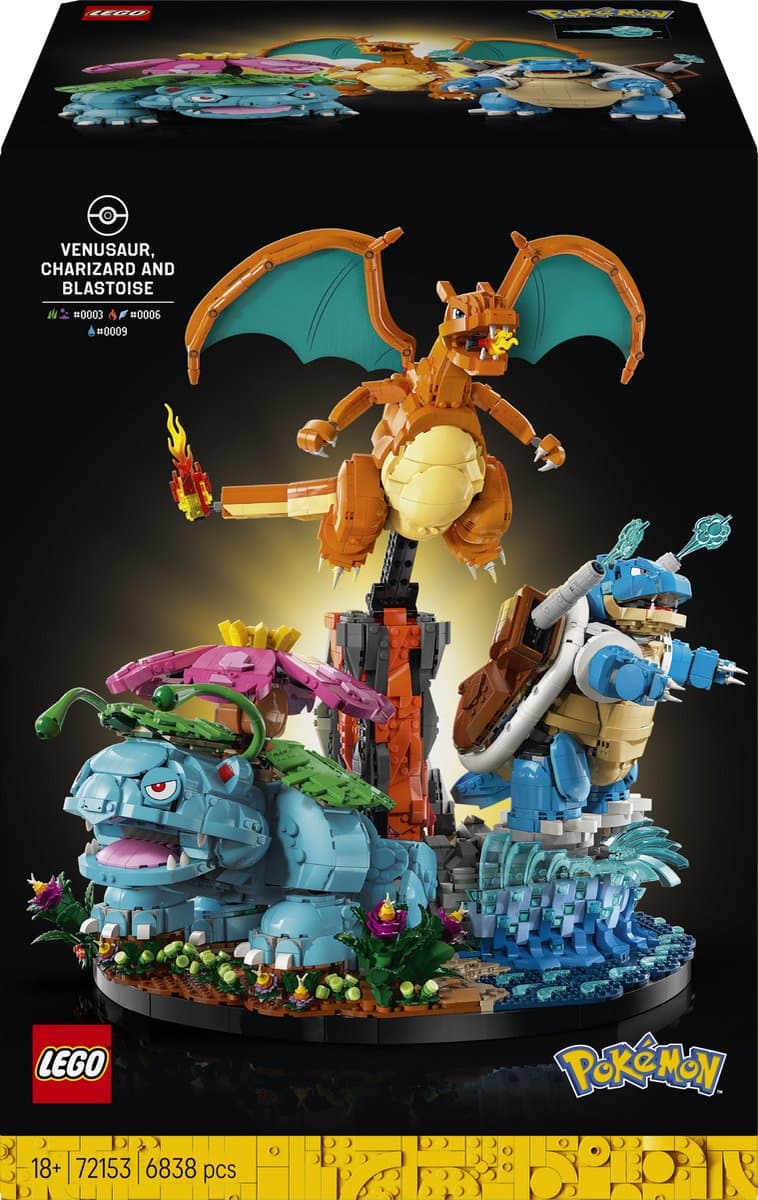 LEGO Pokémon Venusaur, Charizard en Blastoise - 72153 — afbeelding 1