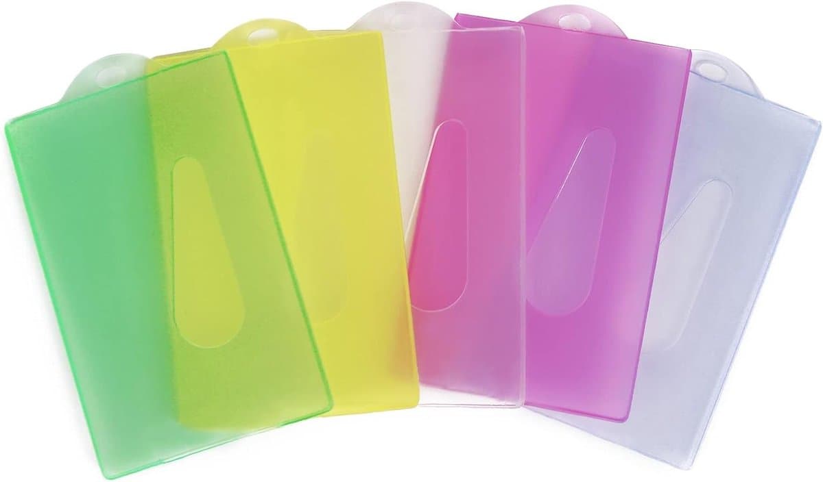 Transparante ID Kaarthouders - 5 Stuks Plastic Kaartbeschermers voor School, Kantoor en Paspoorten — afbeelding 1