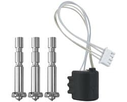 Extruder Hoofd Kit - Snelwissel Mondstuk - 3D Printen Verbeteren - Gehard Stalen Mondstuk - 0.4 mm - Zilver