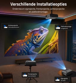 Lumistar® A8 Google TV Beamer - Officiële Google TV licentie - Ingebouwde Chromecast - Full-HD Beamer - Thuisbioscoop met 1500 ANSI - HDR + Dolby DTS Audio - WiFi & Bluetooth - Mini Beamer - Projector — thumbnail 3