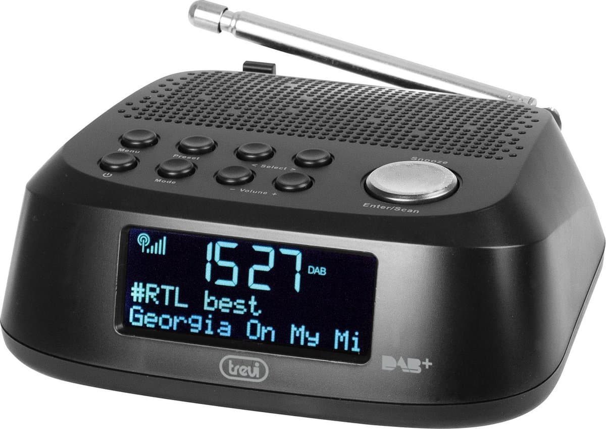 Trevi - Elektronische klokradio met digitale ontvager, DAB / DAB+, RC 80D4 DAB, zwart — afbeelding 1