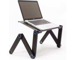 Laptop standaard Verstelbaar Universeel - Laptoptafel - Geschikt voor thuiswerken - Laptopstandaard Opvouwbaar - Zwart