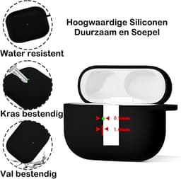 Studio Air® Airpods Hoesje Pro 3 Siliconen Case - Zwart - Soepel Airpod Hoesje voor Airpods Pro 3 (2025) — thumbnail 2