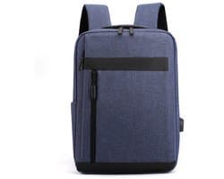 Elkuaie Waterbestendige Lichtgrijze Laptop Rugzak - Reistas - USB-aansluiting Gevoerd Compartiment - 1 - Werk en Reizen Lichtgrijs