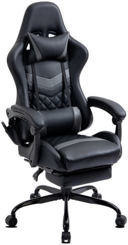 Delman Gaming Stoel met Massagefunctie – Ergonomische Bureaustoel met 6 Vibratiepunten, Hoofdkussen, Lendenkussen, Voetsteun en Zijvakken, Sterk Metalen Onderstel – Ideaal voor Kantoor & Studieruimte — thumbnail 4