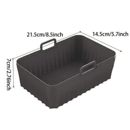EXCITAT Tweedelig accessoire voor de airfryer - Airfryervormen - Eenvoudig schoon te maken - Wasbaar - Zwart — thumbnail 2