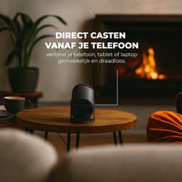 BMN® Premium Mini Beamer 2026 Editie - Smart Projector met 4K ondersteuning - Geschikt voor IOS en Android - WiFi 6 & Bluetooth 5.4 - Android 13.0 - Draagbaar - Thuisbioscoop - Zwart — thumbnail 4