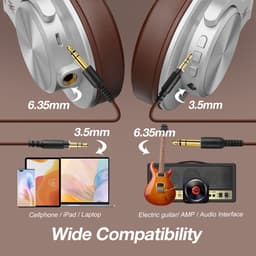 OneOdio Fusion A70 Zilver/Bruin – Draadloze Over-Ear Koptelefoon – DJ & Studio – Hi-Res Audio — thumbnail 9