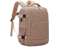 Sjtoer® Rugzak Laptoprugzak - Schooltas - Khaki Waterdichte Rugzak Inclusief Usb Oplaadstation - Reistas - vliegtuigtas - handbagage vliegtuig - Laptop tas 17.3 inch voor dames en heren - schooltas - 36L - Feestdagen - Sinterklaas - Kerst - Cadeau