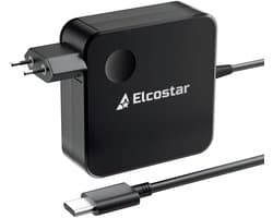 Elcostar® 100W USB C Adapter – Universele Snellader – 5V/9V/12V/15V/20V – 45W, 65W, 87W & 100W - Power Delivery – laptop/tablet/telefoon – Compact & krachtig ontwerp - laptop oplader - ac adapter
