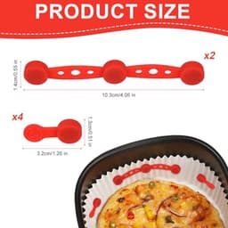 2 Sets Airfryer Silicone Magnetic Buckles, Red Magnets to Hold Paper Trays in Place Airfryer Accessories for Heat Resistance and Preventing Paper Burning — thumbnail 10